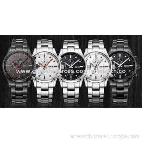 Chronograph Wristwatches, 361L Stainless Steel Case, 5ATM Waterproof